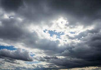Fototapeta premium Overcast sky with thick gray clouds