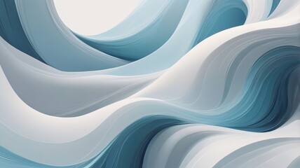 Fluid Abstract Waves in Serene Blue and White Design Element for Modern Digital Art and Graphics
