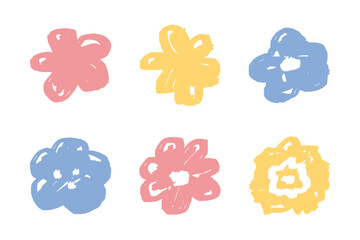 手書きの花のイラストセット