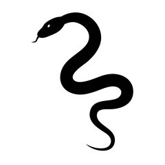 Black Snake Silhouette  Minimalist Vector Illustration