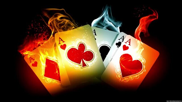 Fire and Smoke Playing Cards &ndash; Ace Explosion Cinematic Scene. Generative AI