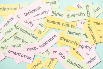 Human rights, tolerance, ethnic, respect, diversity and equality, multicultural society,...