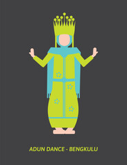 Adun Dance Vector – Traditional Malay Dance from Riau, Indonesia