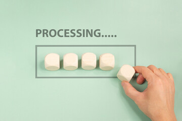 Processing in business, workflow automation, loading new goal achievement, development, growth,...