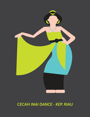 Cecah Inai Dance Vector – Traditional Malay Wedding Ritual Dance from Riau, Indonesia