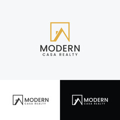 Modern Square Casa Home Real estate logo