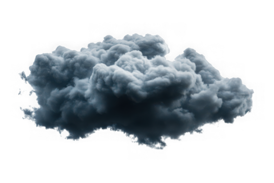Dark storm cloud isolated on transparent background