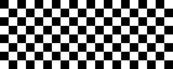 Race flag or chess board. Motorsport and autosport. Racing flags. Vector seamless checkered pattern. Long horizontal banner. Vector. 