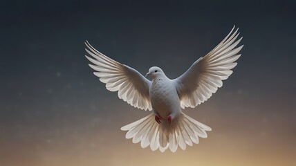 Obraz premium Softly Glowing Abstract White Dove Illustration