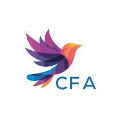 CFA “Colorful Abstract Bird Logo Design on White Background ” CFA Later Logo, “Modern Gradient Bird Icon with Typography” “Abstract Hummingbird Style Logo with Vibrant Colors”
