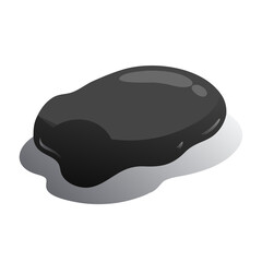 Black Oil Spill Puddle Vector. Isolated Liquid Crude Petroleum Blob Illustration.