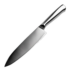 Fototapeta premium Sharp polished steel chef knife with ergonomic handle isolated on transparent background