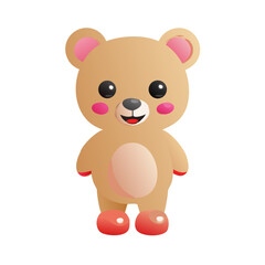 Adorable Standing Baby Bear Vector Illustration in Cartoon Style