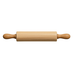 Wooden rolling pin on white background for baking and cooking
