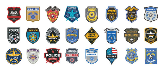 police badges officer security federal agent signs symbols police protection logo.