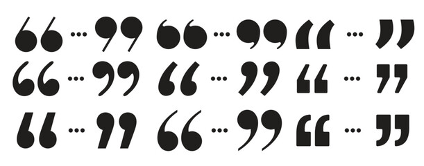 Quote mark set isolated