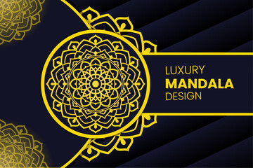 Fototapeta premium Royal Golden Mandala on Elegant Dark Background