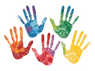 Obraz premium colorful hand prints