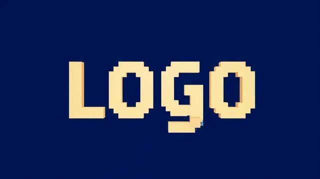 Abstract word formed from blocks against a blue background.