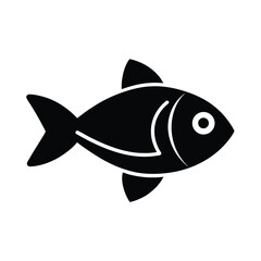 Fish Glyph Icon Vector Illustration