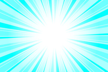 Obraz premium Aqua Blue Abstract Blue Sunburst Background. Blue background with Glowing Sunburst and Dynamic Light Rays.