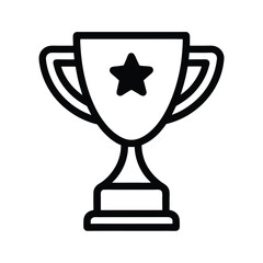Trophy Outline Icon Vector Illustration