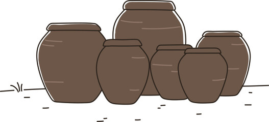 한국 항아리 벡터 일러스트