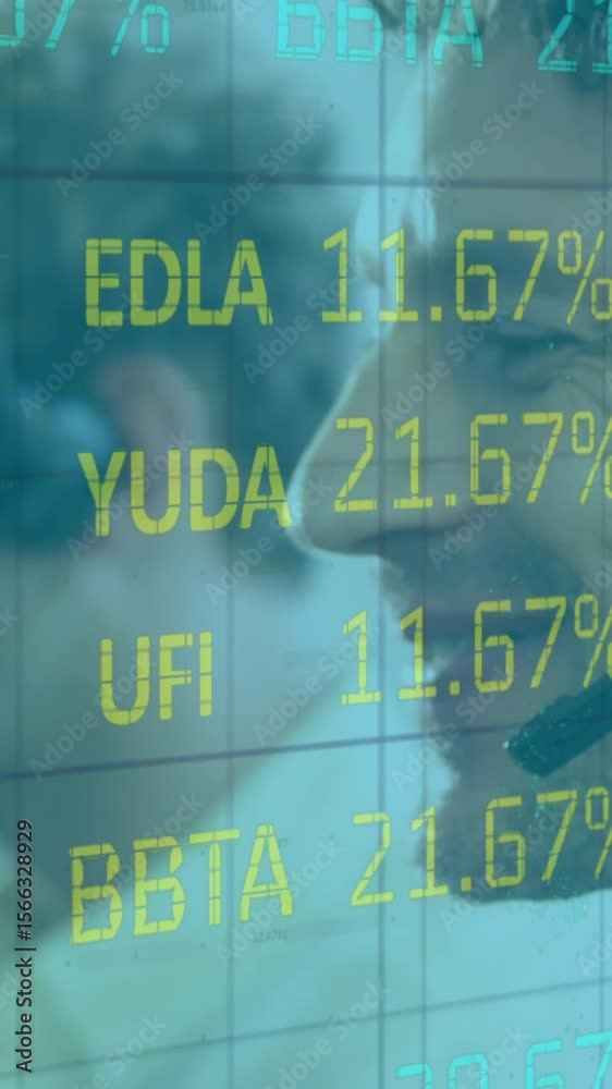Poster animation of data processing on a grid over group of call centre workers