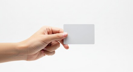 Obraz premium Hand presents a clean white card