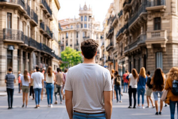 Tour guide engages group during lively city exploration tour