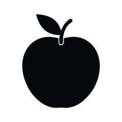 Apple Silhouette Icon Vector Illustration