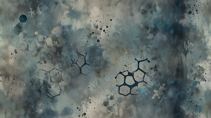 Abstract Pattern of Chemical Symbols in Subtle Style
