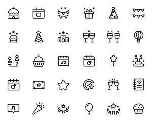 Comprehensive collection of graphic elements for organizing special occasions featuring decorative items and planning essentials in a professional design