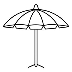 Fototapeta premium Beach Umbrella Outline – Simple and Clean Vector Illustration – Minimalist Summer Icon for Vacation Graphics, Travel Apps, Coastal Design, and Outdoor Relaxation-Themed Projects