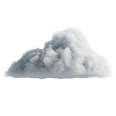 Isolated Fluffy White Gray Cloud