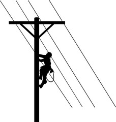 Electric worker silhouette