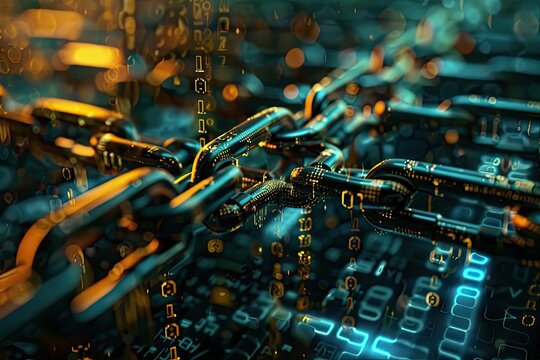 Clear Pixel Image of Secure Blockchain Technology Ensuring Data Integrity and Transparency