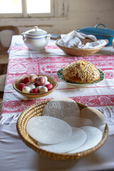 Traditional Easter Table Setting in Kourim, Czechia