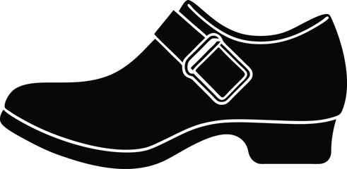 Classic black single strap shoe silhouette