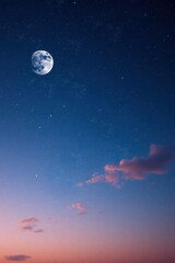 copy space for text background Aesthetic Dreamy Sky with Stars and Moons concept