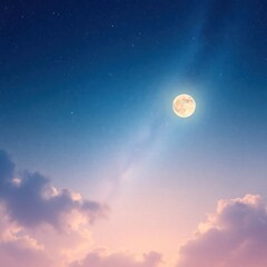 copy space for text background Aesthetic Dreamy Sky with Stars and Moons concept