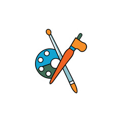 abstract vector design of creative painting tools 