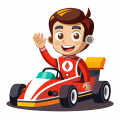cartoon racing car