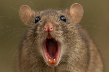 A moment of surprise captured in the eyes of a rat