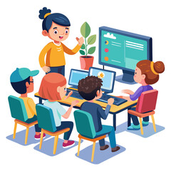 teacher and students