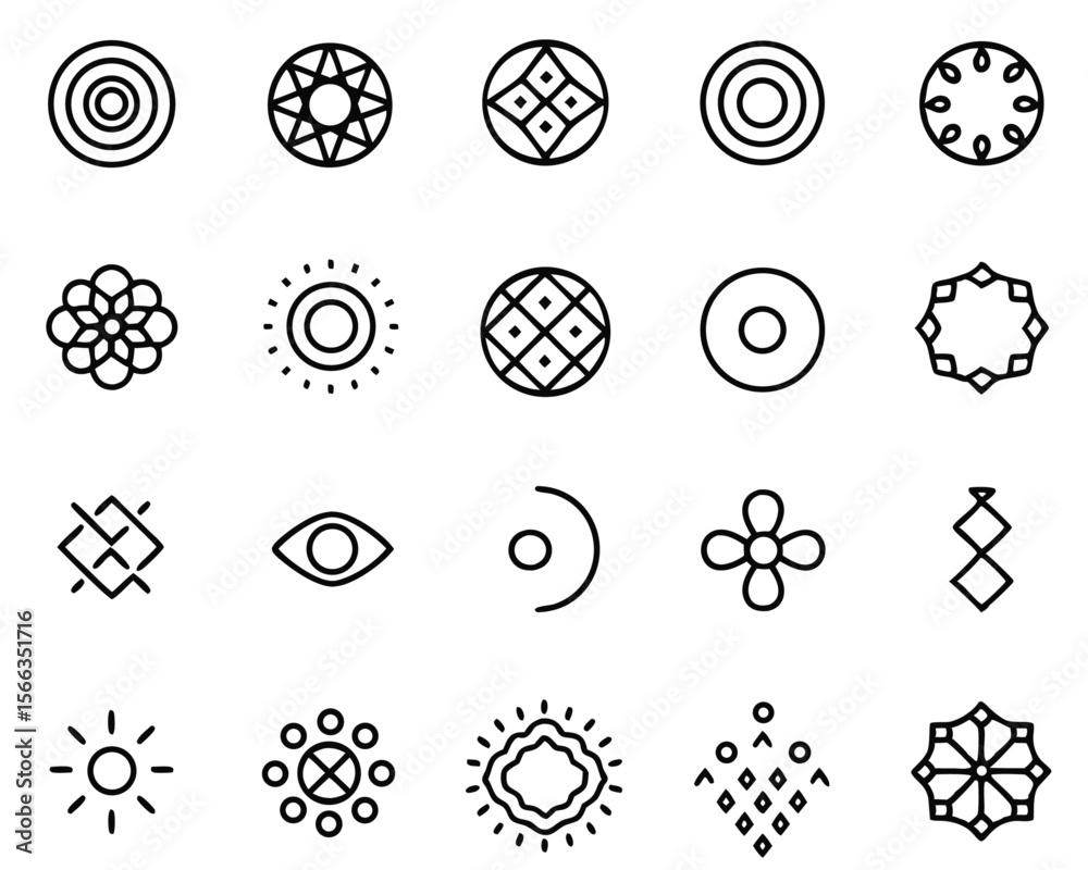 Poster comprehensive collection of distinct circular letter o emblems and symbols presented in a versatile 