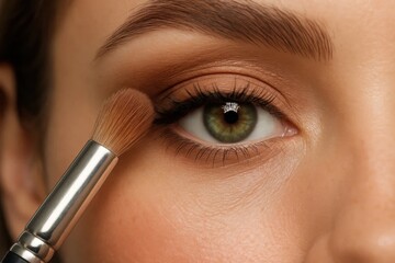 Naklejka premium A Close-Up of Eye Makeup Application