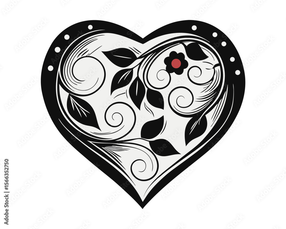 Poster expressive graphic design featuring a heart motif with bold color elements and clean lines suitable 