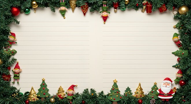 Christmas Greeting Card with Festive Decorations