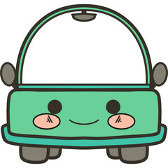 Cute Car with smile face illutration element